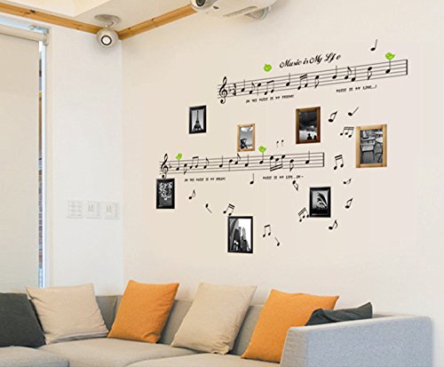 Oocc Music Notes Wall Decals Home Art Decor Decal Vinyl Removable Wall Sticker Mural Art Wallpaper -50X70Cm/19Inchx27Inch #TOP3