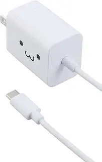 エレコム 充電器 Type-C USB-C 20W USB PD対応 ケーブル一体型 1.5m PSE認証品 GaN採用 折りたたみ式プラグ しろちゃん 【 iPhone16 15 等対応】 EC-AC6920WF
