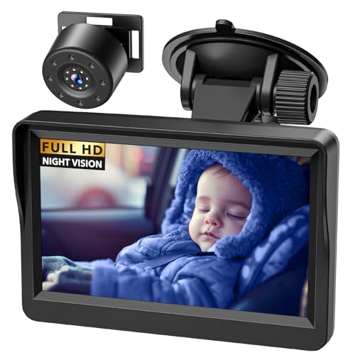 Baby Car Camera 4.3 HD IR Night Vision Baby Car Mirror with 178 Wide View IPS Display Rear-Facing Monitor for Infants Kids Toddlers & New Parents