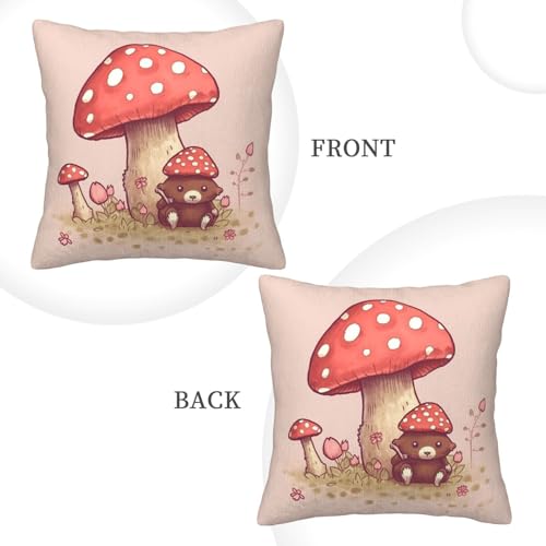 Housses de coussin velours côtelé imprimé ours haut de gamme 50cm