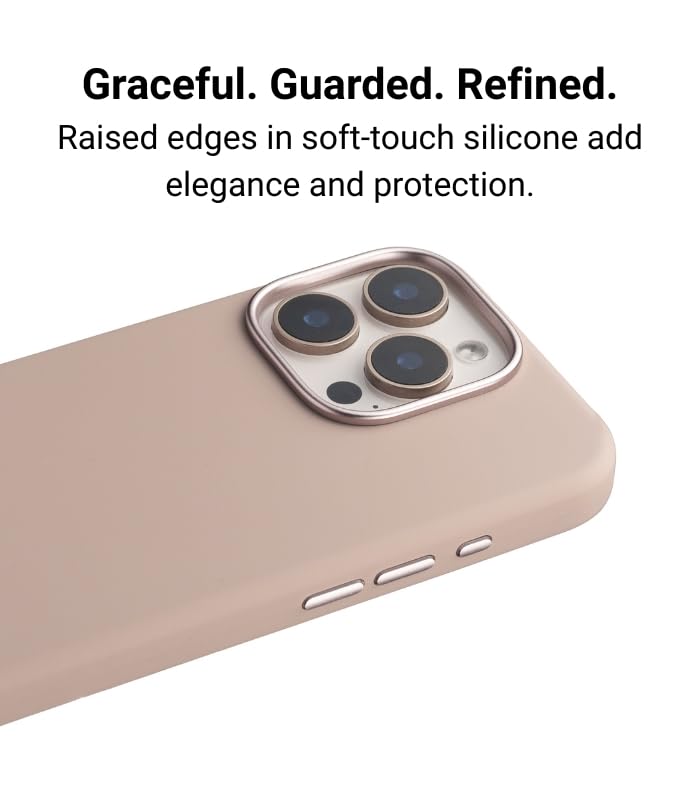 Image of Liquid Silicone Series Case for iPhone 16 Pro Compatible with Wireless Charging | Soft Touch Anti-Fingerprint Finish | Shockproof Slim Protective Back Cover | Pink Edition