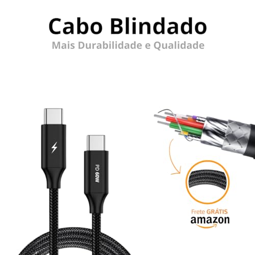 Cabo Tipo-C para Tipo-C Turbo Carregamento Rápido, Cabo de Dados, Reforçado Compatível Com iPhone 15