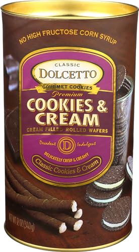 DOLCETTO Dolcetto Wafer Rolls Cookies Cream, 12 OZ
