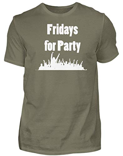 T-shirt haut de gamme pour homme gris Fridays for Party en coton premium taille S