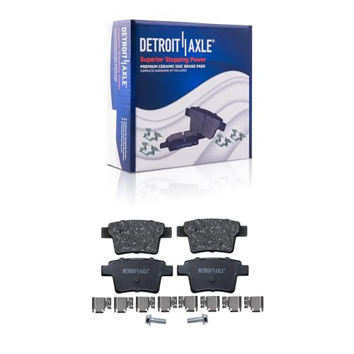 Image of Detroit Axle - Brake Pads for 2005-2008 Jaguar X-Type Ceramic Brake Pads w /Hardware 2006 2007 Front and Rear Replacement Brakes