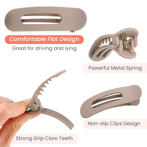 Ymapinc 6 Stück Flachen Haarspangen Damen Französisches Haarklammer für Dicke Haar Rutschfest Hair Clip für den Alltag Frauen und Mädchen(6 x 1.8cm)