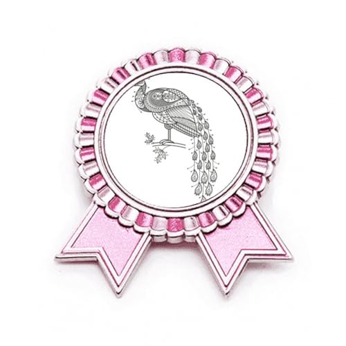 Broche oiseau paon rose en métal pour sublimer vos tenues de fête