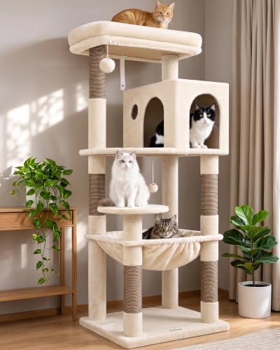Image of Globlazer Cat Tree Tower with Scratching Post for Indoor Cats, F53