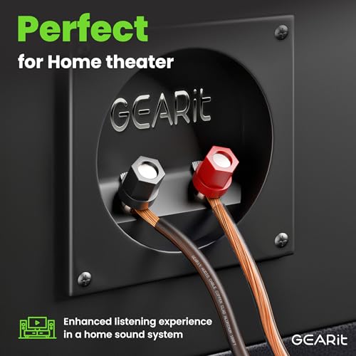 GearIT 14 Gauge 2 x 2.5mm Speaker Wire Cca Cca Cable (30.4 Meters - Black Clear)