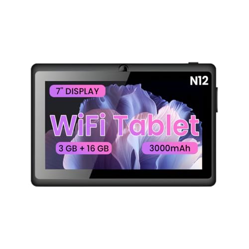 Image of IKALL N12 7-Inch Android Tablet | 3GB RAM, 16GB ROM | 2MP Rear Camera | 3000mAh Battery | WiFi Tablet - Black