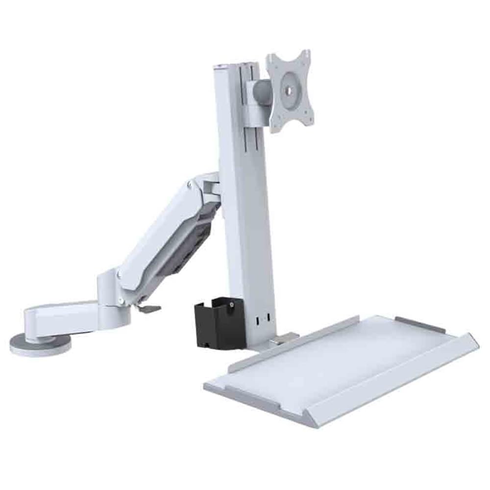 Adjustable Screen Arm Dual Arm Clamping Table Monitor Stand with Engineering Tray Suitable for 15-32 Inches Easy Install
