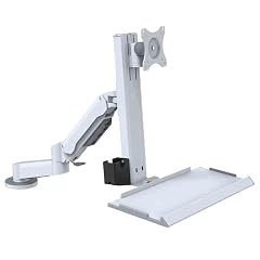Monitor Stand Dual Arm Clamping Table Monitor Stand with Engineering Tray Suitable for 15-32 Inches Display Bracket Arm