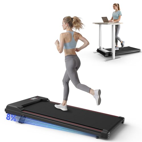 Walking Pad Treadmill, 3 in 1 Under Desk Walking Pad with 8% Incline, 2.5HP