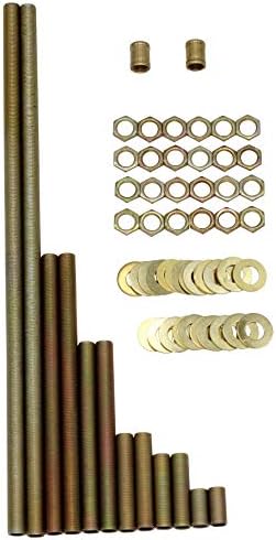 Creative Hobbies® 64 Piece Lamp Repair Hardware Assortment Pack, Includes 12 Inch All Thread Lamp Pipe, 2 Coupling Pipe Connectors, 12 Nipples, 24 Washers, 24 Lock Nuts image 5