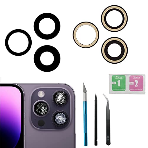 14 Pro Max Back Camera Lens Glass Replacement for iPhone 14 Pro Max, Rear Lens Glass Replacement Reparing Toolkit with Pre-Installed Adhesive