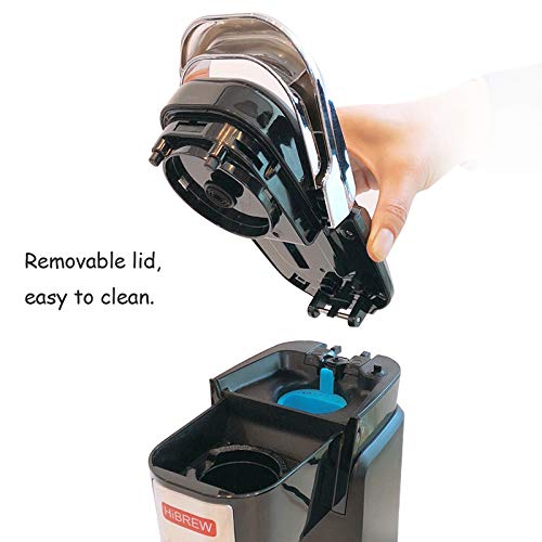 HiBREW Single Serve Black Compact Portable Travel Size Single Cup Coffee Maker Brewing System Coffee Machine for Office, Travel Camping and Hotel Dorm Hospitality