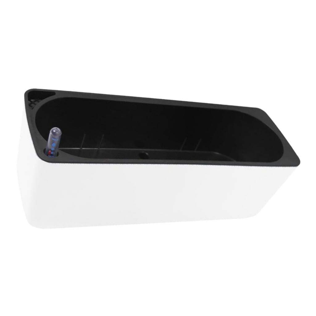 Loviver White Rectangular Self Watering Planter, Modern Flower Pot With Water Level Indicator For All House Plants, Flowers, S,