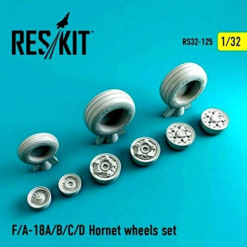 Jeu de roues plastique 1/32 F-18 Reskit RS32-0125 accessoire train atterrissage maquette avion