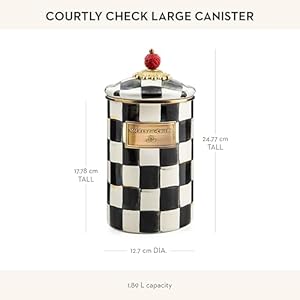Mackenziechildscourtlycheckenamelcanisterblackandwhitekitchenstoragecontainerwithlidlarge Urban Country Home Decor Mackenzie childs courtly check enamel canister black and white kitchen storage container with lid large urban country home decor