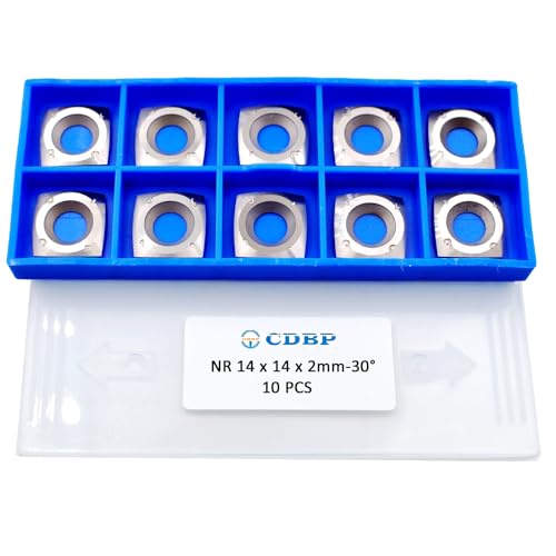 CDBP Woodturning NA 14×2mm-30° Square Carbide Insert Cutter Negative Rake Replacement Blades for Roughers Wood Turning Tools, 10pcs