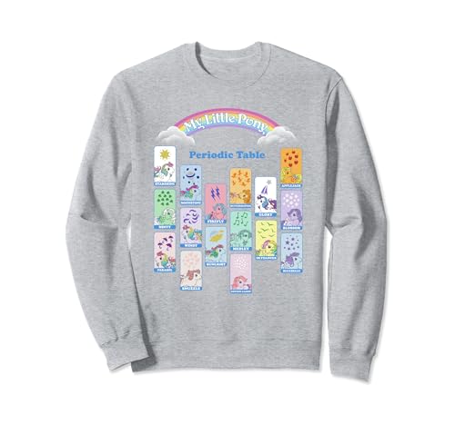 Sweat My Little Pony vintage pour adulte avec motif tableau périodique rétro