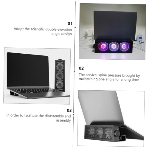 Soporte para Laptop OSALADI con Ventiladores de Enfriamiento para Gaming, Rack Disipador de Calor, Negro miniatura 7