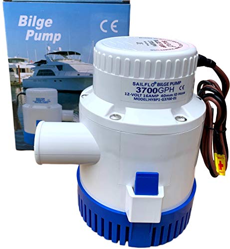 SAILFLO.US 3700 GPH 12v Submersible Electric Boat Plumbing Bilge Pump 1 1/2 Outlet