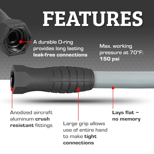Image of Flexzilla Colors SwivelGrip Garden Hose 5 /8 in. x 100 ft., Lightweight All-Weather Water Hose, Durable and Flexible, Leak-Free Connections, Slate Grey