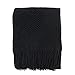 CREVENT Farmhouse Couch Sofa Throw Blanket for Bedroom Living Room Decoration, Soft Warm Cozy Light Weight for Spring Summer Fall (50''X60'' Black)