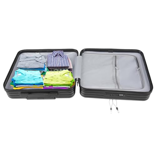 18 Inch Underseat Carry On Luggage with Wheels,Expandable Carry On Luggage Airline Approved,Top Opening Travel Luggage Suitcase with USB Interface, Cup Holder, and Password Lock for Women Men, Black 6