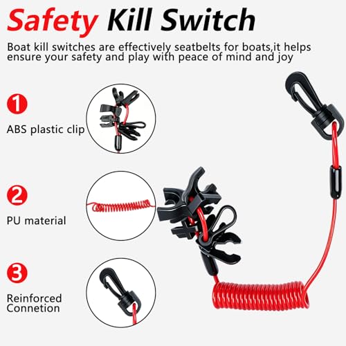 Image of Universal Boat Safety Lanyard Kill Switch with 7 Keys