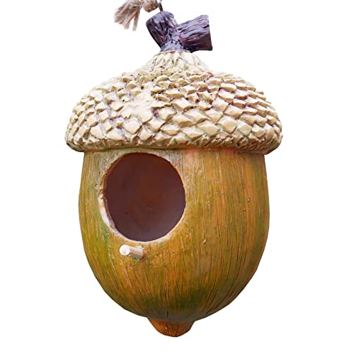 Birdhouses Bird house hotel outdoor Nesting Box Robin Nester Shelter, Tree hanging Acorn ornament gardent decor, wildlife animal Birds feeder station (Acorn)