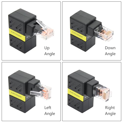 Adaptador Ethernet Cat6 RJ45 Male-Female Rotable 2 Pcs miniatura 5