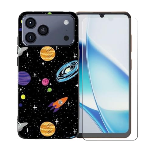 CongJiaLingXi�P�[�X�K�p�� Hotwav A17 Pro Max (6.75") + �������ꂽ�K���X�X�N���[���v���e�N�^�[�A�_��ȃV���R�[���V�F���o���p�[TPU�ی�J�o�[�̂���,BST1