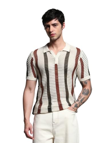 Image of Jack & Jones Men Self Design Polo Collar Cotton T-Shirt
