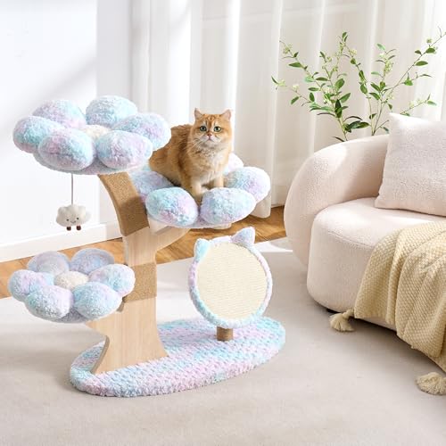 Árbol para Gatos Azul 37" con Rascador de Madera miniatura 2