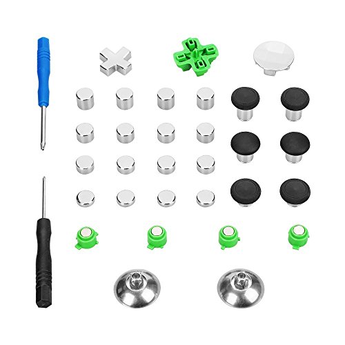 MOSTOP PS4 Controller Thumbsticks Replacement Parts Buttons Thumb Stick Joystick Replacement for Playstation 4 Controller (31 Pcs)