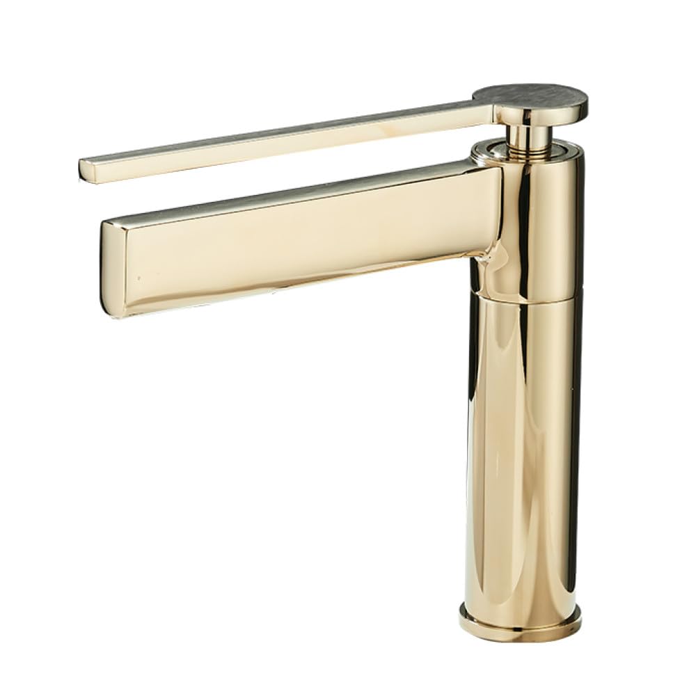 Grifos de lavabo Grifo de baño montado en cubierta Mezclador de latón Grifo monomando Grifo de agua caliente y fría Mezclador de lavabo Grifo de lavabo Inodoro,Corto dorado