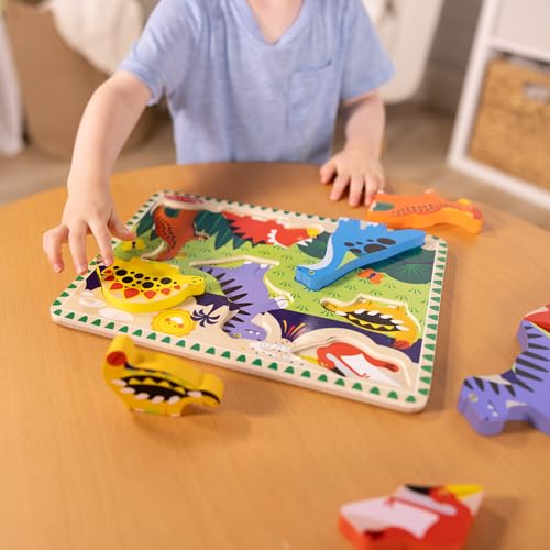 Image of Melissa & Doug Dinosaur Wooden Chunky Puzzle (7 pcs) - FSC Certified (Pack of 12)