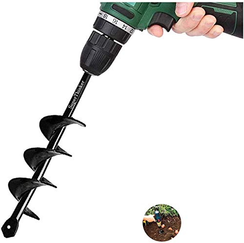 SuperThinker Auger Drill Bit for Planting, Garden Auger Spiral Drill Bits 1.6