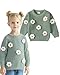 Mikrdoo Baby Girl Sweater Fall Winter Baby Girls Clothes Girls' Knit Sweater with Solid Flower Clothes for Infant Baby Girl Green