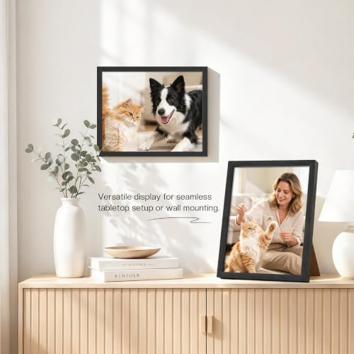 Image of Picrit 11x14 Picture Frame 3 Pack, Wall Mount & Tabletop Display, Black