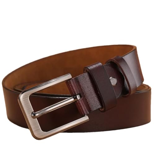Mens Genuine Leather Pin Buckle Belts 110 120 130 140 150 160 170Cm Plus Size Men Belts