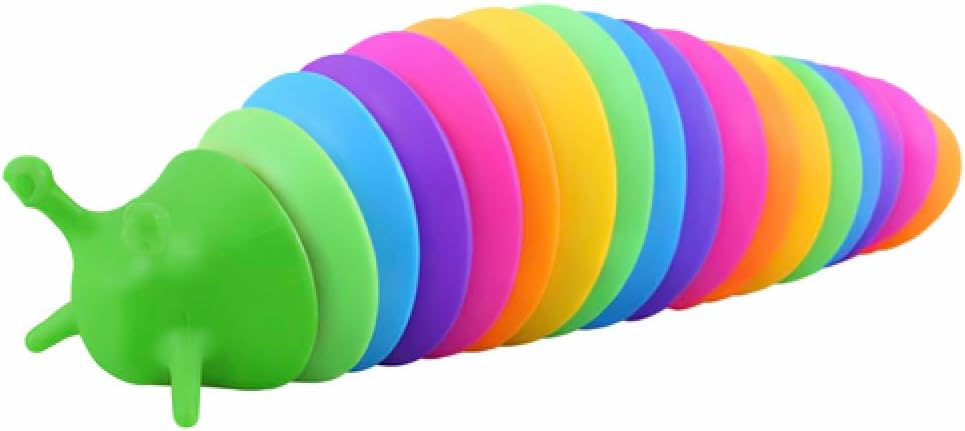 Lani Bear™ Fidget Slug Toy, Sensory Articulated Slug for Kids & Adults, Colorful Flexible Click Toy, Easter Basket Stuffers, Party Favors, Stress Relief Toy (1 Pack) (1, Green)