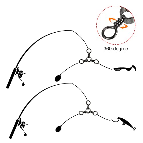 PATIKIL 3 Way Swivel, 20Pcs 41lb Stainless Steel Cross Line Terminal Tackle for Saltwater Freshwater Fishing Black - Image 4