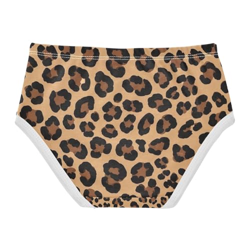 Toddler Panties, Leopard Print Black Brown Cotton Underwear for Girls, 2T–8 Years2
