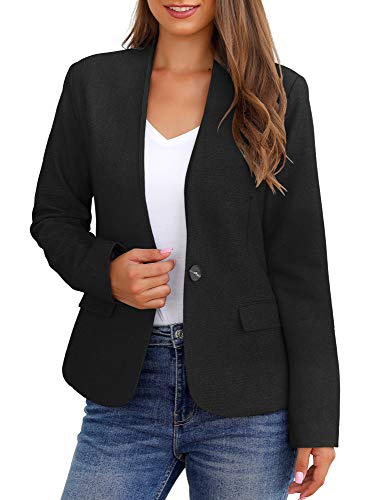 GRAPENT Women's Business Casual Pockets Work Office Blazer Back Slit Jacket Suit3