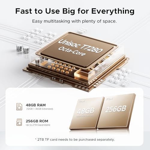 Image of P13 Pro 13.4 Inch Large Tablet, Android 16 Tablets, Gemini AI, 120Hz, 48GB RAM+256GB ROM, 12000mAh /18W, T7280 Octa-Core, 4G Dual SIM, OTG, 16MP, Face ID, 5G WiFi, Tablet with Keyboard Stylus, Black
