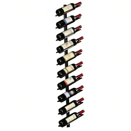 Vttui Estante para vino de pared en hierro, Expositor creativo minimalista para botellas de vino, Soporte ahorraespacio para cocina y bar, Mueble elegante para almacenamiento (Size:10 bottles,Color:A)