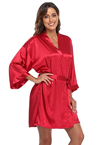 Image of Super Shopping-zone Women's Pure Bride Robes Embroidery Bridesmaid Robes Bridal Party Kimono Robe Wedding Sleepwear